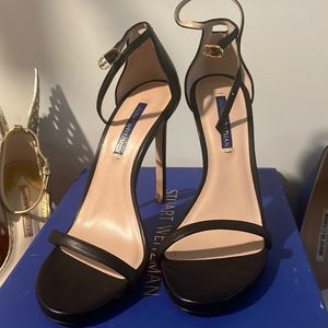 Stuart Weitzman nudist sandal black size 7. Pre-owned